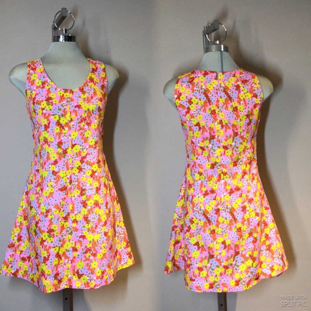 Gorgeous Pink Multicolour Floral Summer Dress,Size M